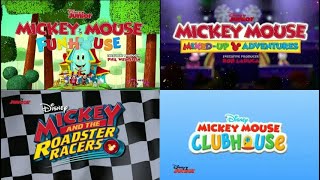 Full All Disney Junior Mickey Mouse Shows Intros Split Screen Remix [upl. by Lerim]