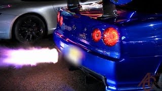 Nissan Skyline GTR R34  AntiLag LAUNCHES [upl. by Nileuqay]