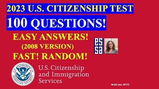 2023  100 Civics Questions for the US Citizenship Test 25 [upl. by Ayrb]