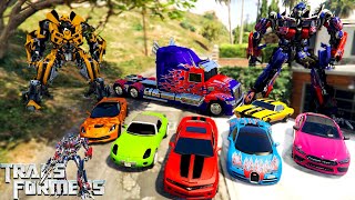 GTA 5  Stealing TRANSFORMERS CARS with Franklin  GTA V Real Life Cars 34 [upl. by Douglas319]