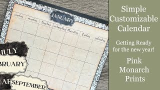 Yearly Calendars  Easy Vintage Junk Journal PlannerCalendar [upl. by Goldston]