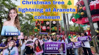 Christmas tree lighting ceremony at Araneta coliseum green gate with fyang [upl. by Anuahsal]