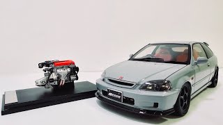 Honda Civic Type R EK9 Nardo Grey Motorhelix 118 Scale Unboxing [upl. by Mika505]