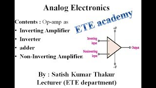 applications of Opamp part 2 Inverting and Noninverting Amplifier Inverter Adder [upl. by Dwyer]