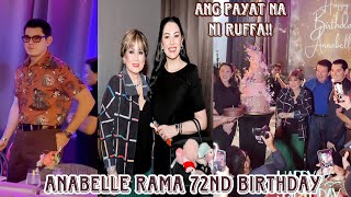 Anabelle Rama 72nd Birthday 🤍 ang payat na ni Ruffa Gutierrez ngayon [upl. by Gabrielson]