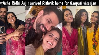 Asha Negi Ridhi dogra arjit taneja arrived Rithvik dhanjani home for Ganpati visarjan 2024 [upl. by Ardnuhs685]