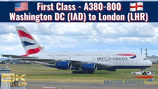 British Airways  A380800  First Class  Washington DC IAD to London LHR  Trip Report [upl. by Pinelli]