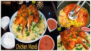 Arabian Mandi Rice With Smoked Flavour Arabic Chicken mandi Recipe [upl. by Siward]