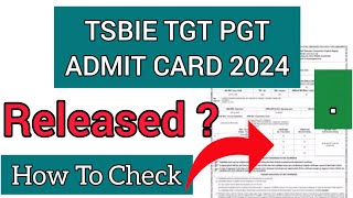 TSBIE Hall Ticket 2024  How To Check TSBIE Hall Ticket 2024 [upl. by Akerahs849]