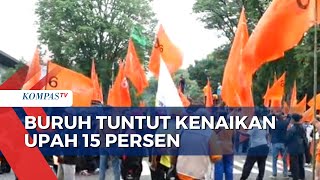 Demo di Depan Gedung Sate Bandung Partai Buruh dan KSPI Tuntut Kenaikan Upah 15 Persen [upl. by Yud]