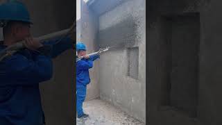 Machine Plastering  Spray Smooth and No Gaps  Smart Construction Tools in Action [upl. by Atronna]