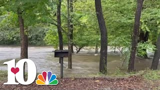 Flooding in Sevier County affects Pigeon River [upl. by Hashim]