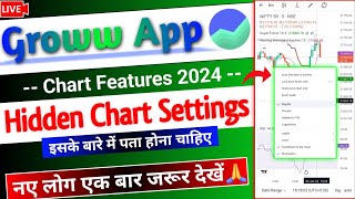 Groww App Hidden Chart Settings dekhen Live  Groww Chart Settings 2024  Groww Chart Candle Time [upl. by Ilarin]