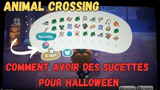 COMMENT AVOIR UNE SUCETTE POUR HALLOWEEN SUR ANIMAL CROSSING NEW HORIZONS TUTORIAL [upl. by Oilla]