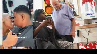 Kanel Joseph asks his barber to do the lip kissing challenge shorts 😂 [upl. by Burget]