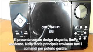 Impianto stereo Hi Fi lettore CD MP3 Porta USB SD AUX IN radio AM  FM OneConcept [upl. by Bren]