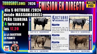 TOROS TV EN DIRECTO DESDE MASSAMAGRELL PEÑA TAURINA 4 TOROS ESPECTACULARES TOROS TV 2024 [upl. by Archer]