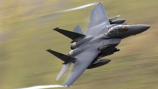 Low level F15E Strike Eagles CLAW41 flight Mach Loop April 10th 2017 [upl. by Esoj]