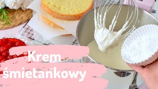 Krem ŚMIETANKOWY 🧁🎂🍦przepis jak zrobić krem z mascarpone na babeczki i tort🎂 [upl. by Akehsyt102]