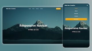 How To Create a Responsive Navbar Using HTML amp CSS  Step By Step Tutorial [upl. by Nahgam]