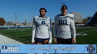 Welcome to Rhody Football  Week 9 vs Maine  Outside Linebackers AJ Pena amp Gabe Salomons [upl. by Durant]