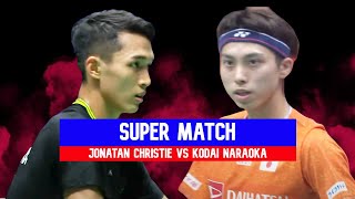 JONATAN CHRISTIE VS KODAI NARAOKA BADMINTON SUPER MATCH [upl. by Dietz240]