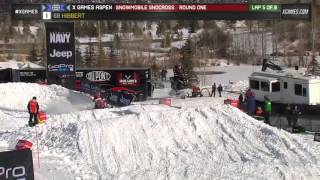 Tucker Hibbert Wins round 1 of Snowmobile SnoCross  YouTube [upl. by Airitac988]