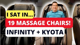 I Sat In 19 Infinity Massage Chairs In 3 Minutes Kyota Massage Chairs Included [upl. by Nuarb]