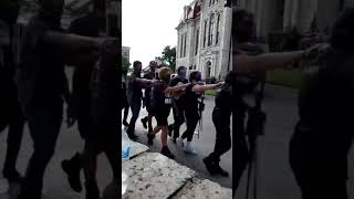 Weatherford Texas Protesters get water thrown at them while racists scream the nword [upl. by Ailefo]