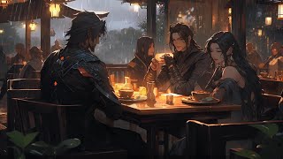 Fantasy MedievalTavern Music  Relaxing Celtic Music Tavern Ambience with Rain Sounds [upl. by Merriman827]