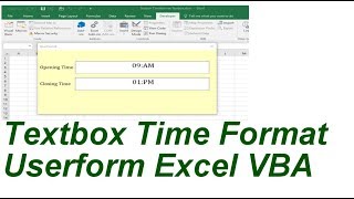 Textbox Time Format Userform Excel VBA [upl. by Hadik576]