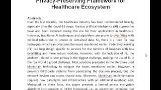 LEAF A Federated Learning Aware Privacy Preserving Framework for Healthcare Ecosystem [upl. by Valery]