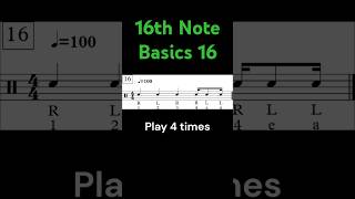 Rhythm Reading 16th Note Basics 16 100 bpm 16thnotes shorts rhythm music drums [upl. by Mandler]