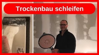 Trockenbau Fugen schleifen Wände in Q2 tapezierfähig herstellen  Innenausbau  Dachausbau DIY [upl. by Aserej938]