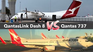 QantasLink Dash 8300 vs Qantas 737800 Economy [upl. by Niggem976]