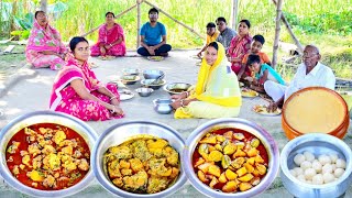 ফুলকফি চিকেন রুই পোস্তদই পটলচাটনি দই মিষ্টি 6 মিলিয়ন স্পেশাল রান্না আর খাওয়া [upl. by Vidal]