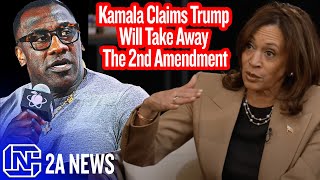 Kamala Harris Claims Trump Will Take Away The 2nd Amendment On Shannon Sharpe Podcast [upl. by Yoong]