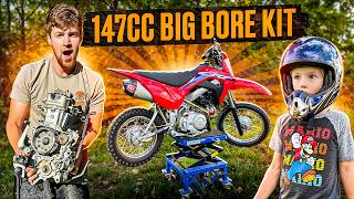 My Fully Built CRF110 Pit Bike is Actually FAST Now 147cc Big Bore Kit [upl. by Newo]