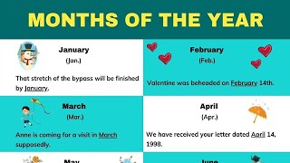 12 Months of The Year in English with Useful Rules and Examples [upl. by Ahsias43]