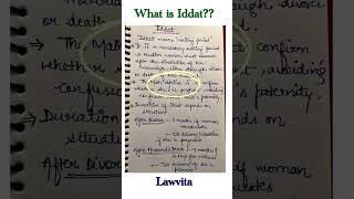 Meaning of Iddat Explained lecture with notes Muslim Law Lawvita [upl. by Arytas]