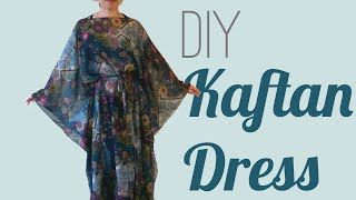 Easy DIY Kaftan Dress  Cover Up [upl. by Elbart232]