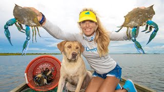 CRABBING on Long Island New York BLUE CRABS Catch Clean amp Cook [upl. by Atsilac118]