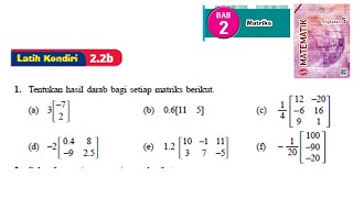 KSSM Matematik Tingkatan 5 Matriks latih kendiri 22b no1 bab 2 matrices textbook form 5 [upl. by Kcirddes888]