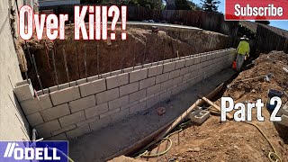 Massive Retaining wall Build Huge Backyard Remodel part 2 [upl. by Daphna248]