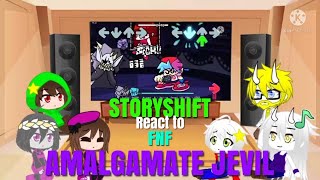 STORYSHIFT REACT TO FNF AMALGAMATE JEVIL [upl. by Prudi]