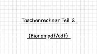 Taschenrechner Stochastik [upl. by Primo158]