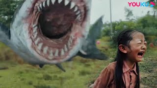 【CLIP】Big Shark attacked a little girl while she was on a swing  Land Shark  YOUKU MONSTER MOVIE [upl. by Froh]