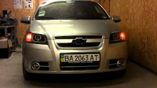 Установка универсальных дневных ходовых огней ДХО на Chevrolet Aveo [upl. by Anelrats390]