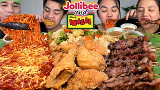 Jollibee amp Mang Inasal MUKBANG Bucket Chicken Joy Family Pan Spaghetti Bbq Inasal PINOY MUKBANG [upl. by Pam577]