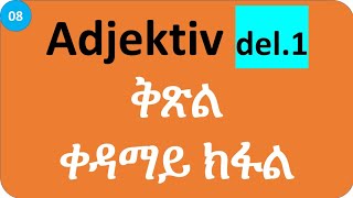 Adjektiv del 1 ቅጽል ቀዳማይ ክፋል [upl. by Ykcin]